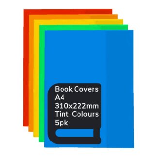 Pack of 5 Osmer Tinted Colours A4 book covers 310x222mm