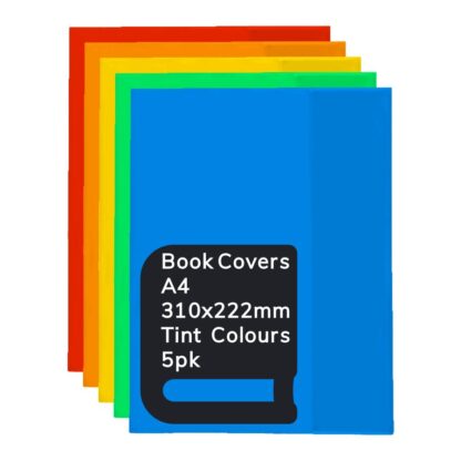Pack of 5 Osmer Tinted Colours A4 book covers 310x222mm