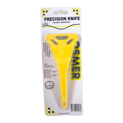 Osmer brand yellow precision knife glass scraper in hang sell pack