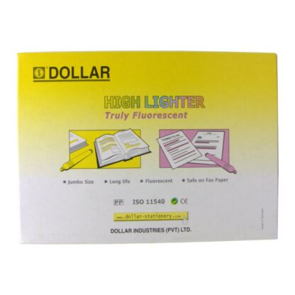 Dollar Brand Fluorescent Highlighter Box Back View