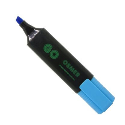Blue Osmer Brand Go Made with Recycled Materials Eco Highlighter with Cap off