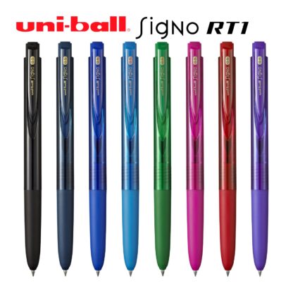 8 Uni-ball Signo RT1 Retractable Gel Pens Upright in all 8 Colours UMN155