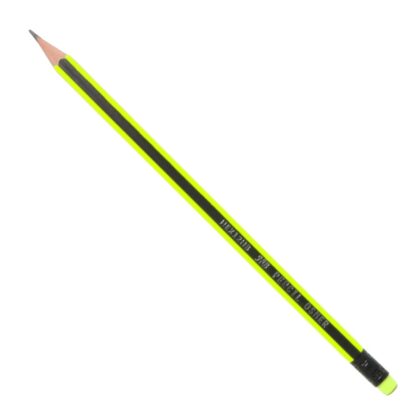 Osmer yellow and black stripped hexagonal HB pencil with a soft eraser on end