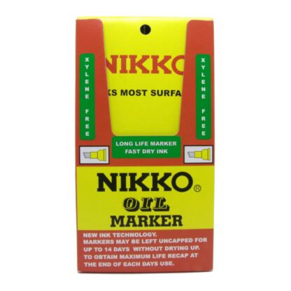 Nikko 1800 Black Permanent Ink Marker in Chisel Point Box Front View