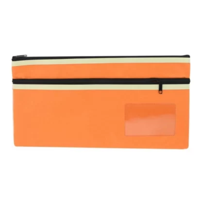 A orange Osmer 350mm x 180mm 2 Zip pencil case