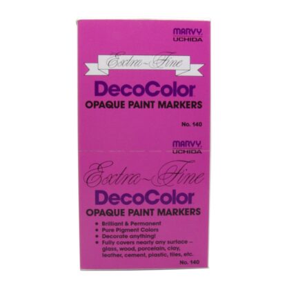 Marvy Uchida Black Extra Fine DecoColor Opaque Paint Marker Upright Box Front Box View