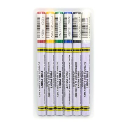 Osmer Fine Point Opaque Paint Markers in 6 colours Standing Upright