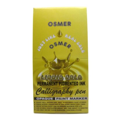 Osmer Brand Liquid Gold Calligraphy Pigmented Opaque Paint Markers Box Front View