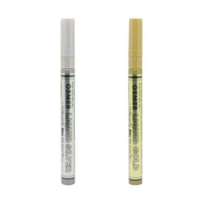 Osmer Brand Liquid Silver and Gold Calligraphy Tip Pigmented Opaque Paint Marker
