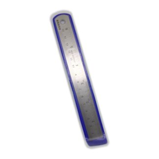 Osmer Brand Stainless Steel Ruler 15 cm 6 inch with etched 2 sided markings in plastic case