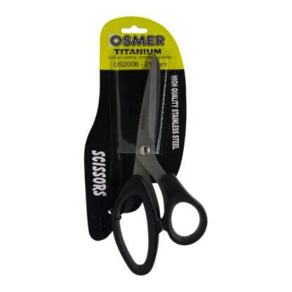 High Quality Black handle Osmer Brand 216mm Titanium Stainless Steel Scissors on hang sell blister card