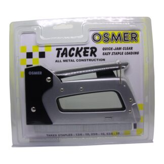 Osmer Brand All Metal Construction Staple Tacker Gun in plastic box