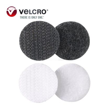 Velcro 22mm black and white dots in loop and hook front