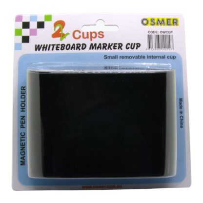 Osmer Brand Magnetic Whiteboard Marker or Pen Cup in Hang Sell Pack Front View