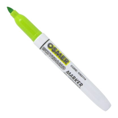 Osmer Brand green whiteboard marker upright without lid