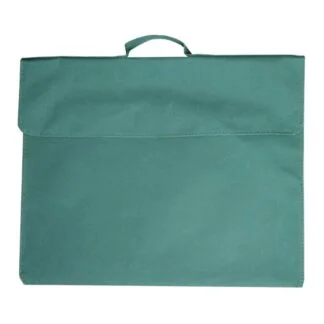 Front view of a green Osmer brand library bag